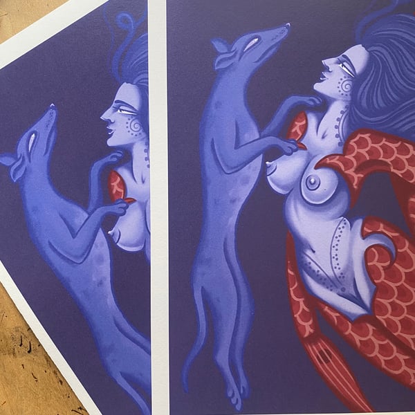 Image of Print sirena y perro