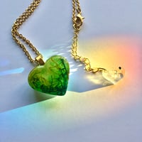 Image 3 of Green Mossy Heart Botanical Pendant