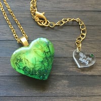 Image 2 of Green Mossy Heart Botanical Pendant