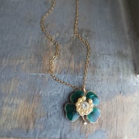 Image 1 of Luck of the Irish - Lucky Clover Horseshoe Necklace