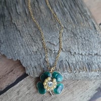 Image 3 of Luck of the Irish - Lucky Clover Horseshoe Necklace