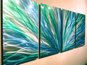 Radiance Blue Green- Abstract Metal Wall Art Contemporary Modern Decor