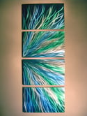 Radiance Blue Green- Abstract Metal Wall Art Contemporary Modern Decor