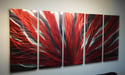 Large Radiance Red and Black- Metal Wall Art Abstract Sculpture Painting Modern Decor