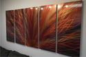 Radiance Bronze v2 36x79 - Abstract Metal Wall Art Contemporary Modern Decor