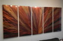 Radiance Bronze v2 36x79 - Abstract Metal Wall Art Contemporary Modern Decor