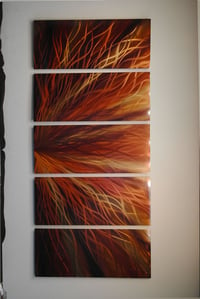 Image 5 of Radiance Bronze v2 36x79 - Abstract Metal Wall Art Contemporary Modern Decor