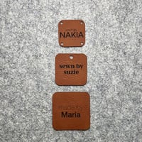 Image 1 of Rounded Square Leatherette Labels