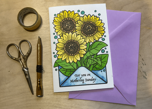 Image of Sunflowers 'For you' On Mothering Sunday - Card