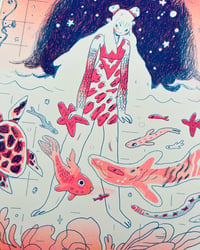 Image 2 of Farewell, Goodnight Risograph Print - Coral Version