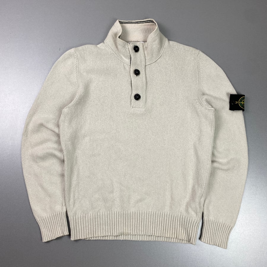 Image of SS 2013 Stone Island 1/4 zip-button up sweatshirt, size medium 