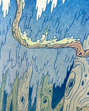 Large Crooked Woods Risograph Print