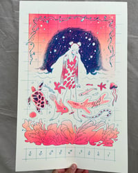 Image 1 of Farewell, Goodnight Risograph Print - Coral Version