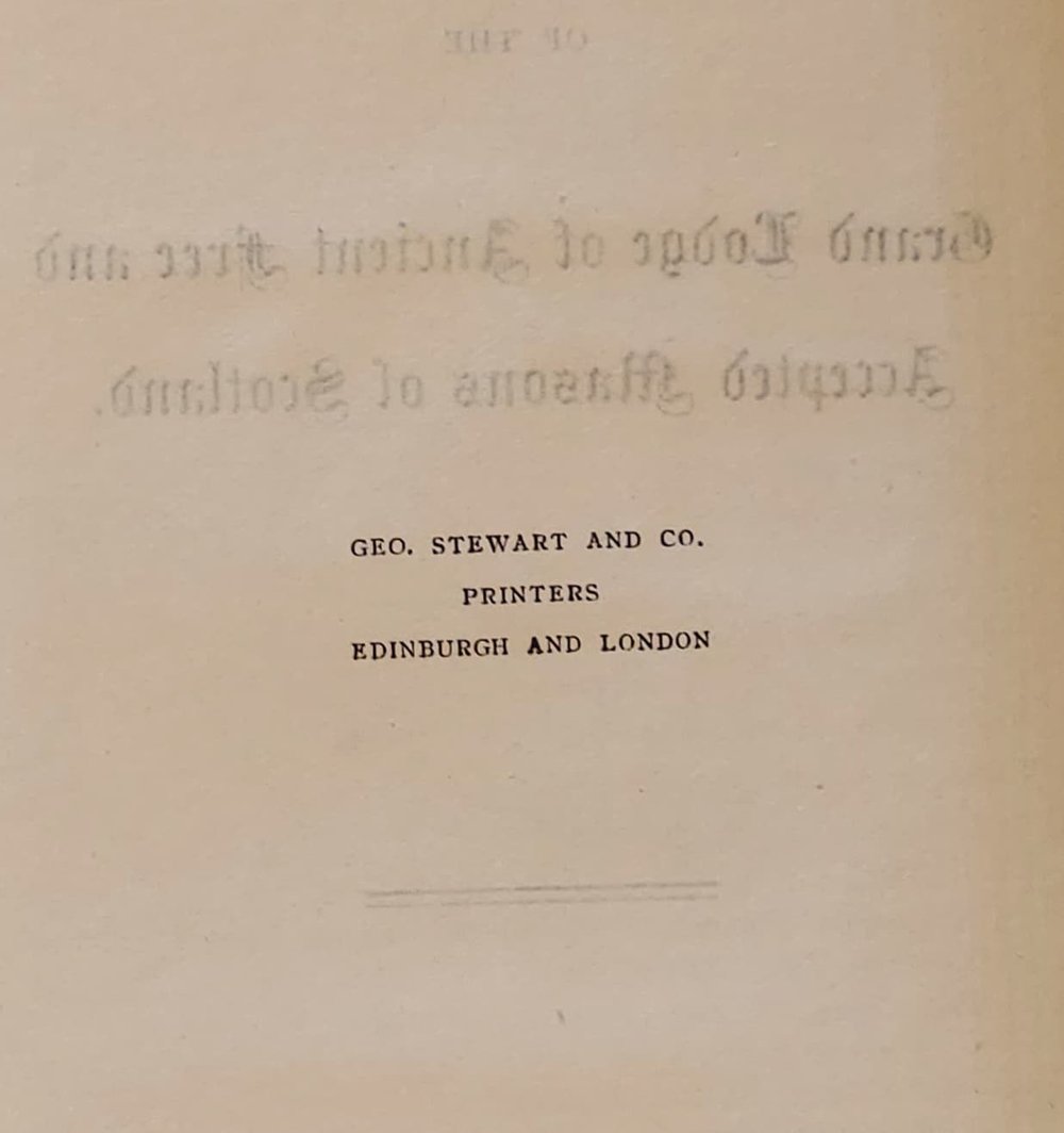 The Constitution and Laws of the Grand Lodge of Ancient Free and Accepted Masons of Scotland - 1904