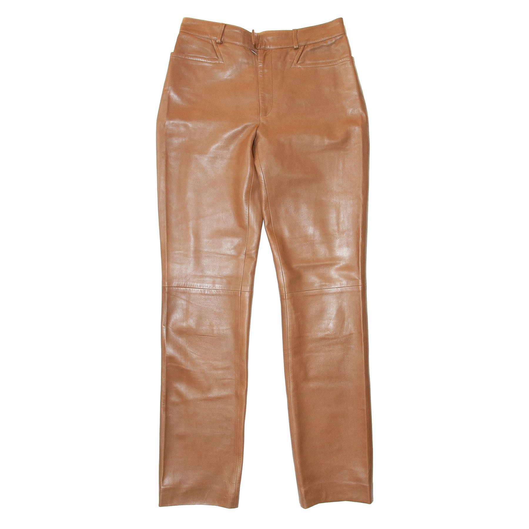 Image of Gucci by Tom Ford Brown Leather Trousers