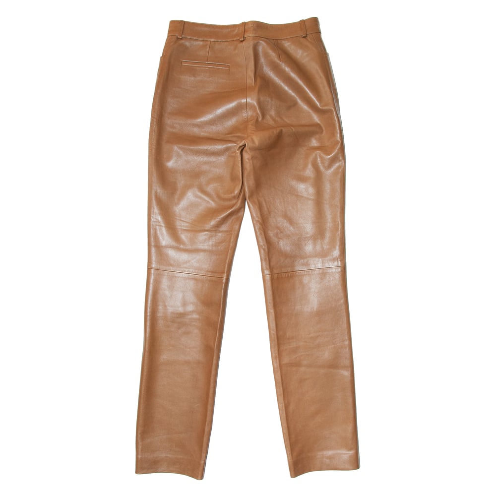 Image of Gucci by Tom Ford Brown Leather Trousers