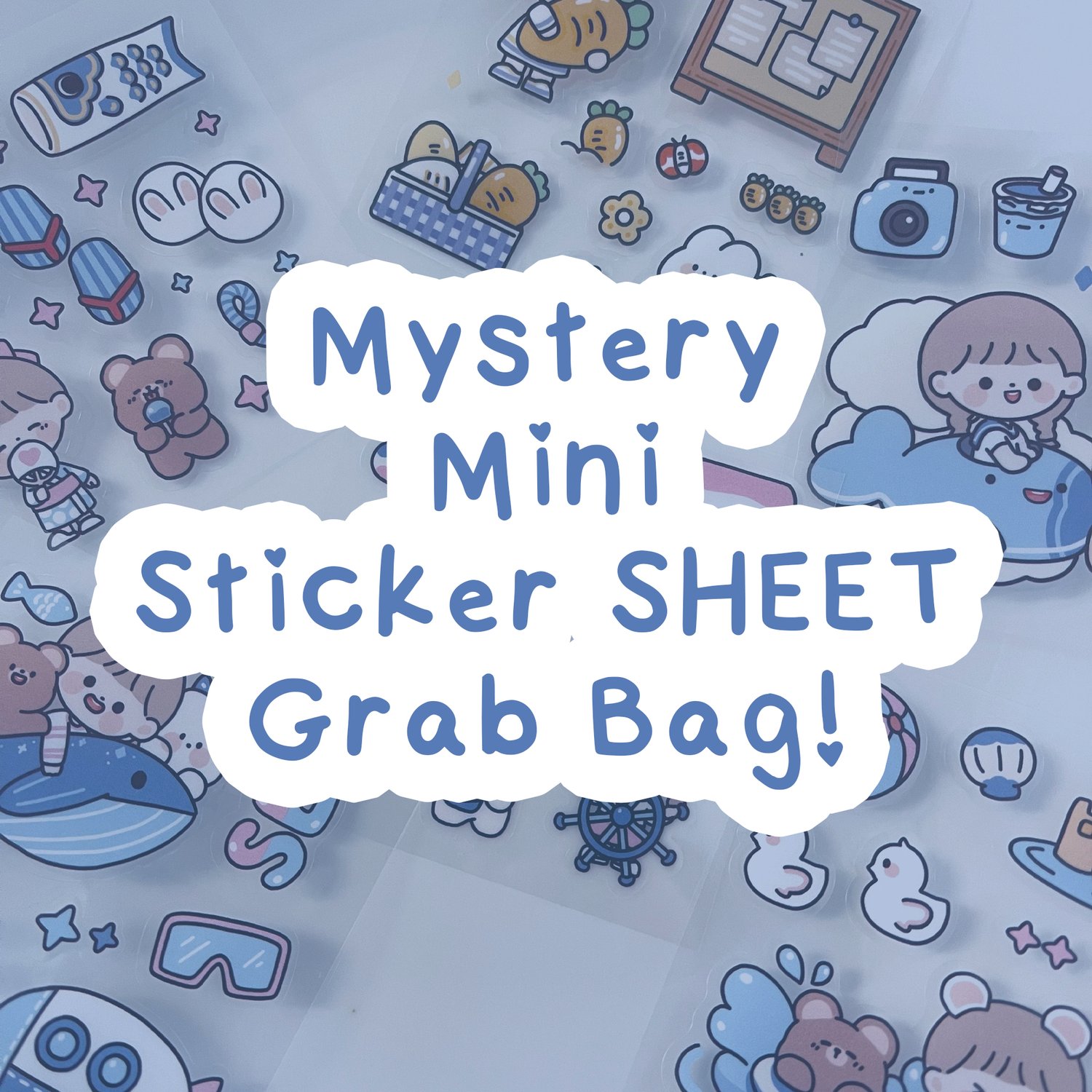 Random Kawaii Sticker Sheet Grab Bag, Mystery Sticker Sheets, Sticker Packs, Journal Stickers, Clear