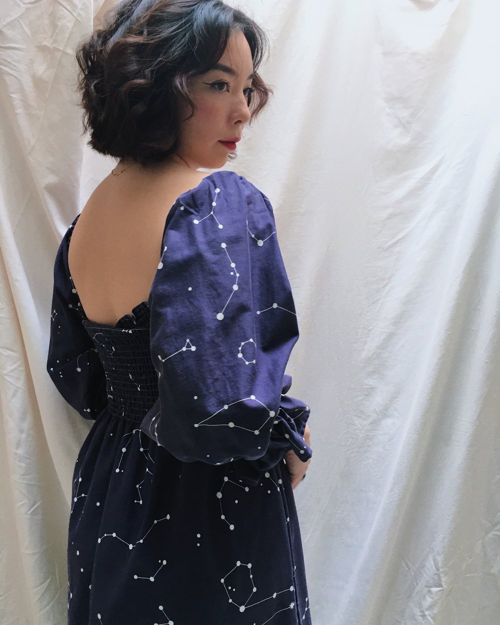 Image of Shirred Puff Sleeve Dress — Strawberry Vines