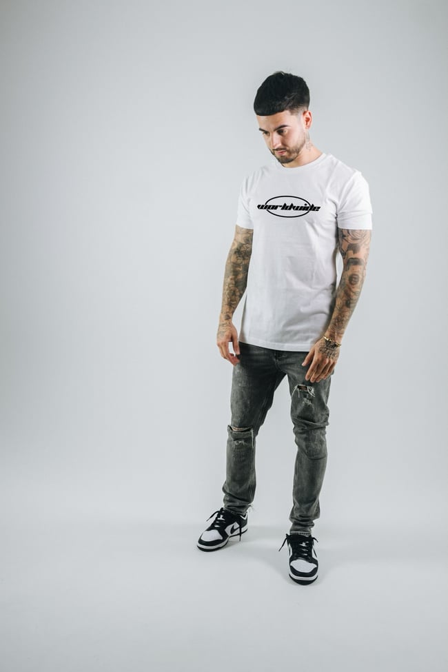 "WORLDWIDE" TEE WHITE/BLACK