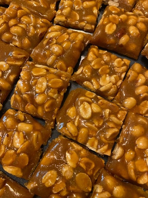Peanut Brittle in a tin