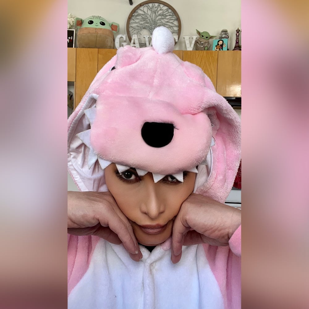 Worn Pink Dragon Onesie Costume from GAWTV