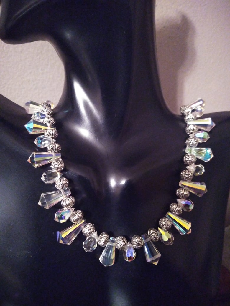 Image of DOUBLE PRECIOSA TEARDROP CRYSTAL NECKLACE