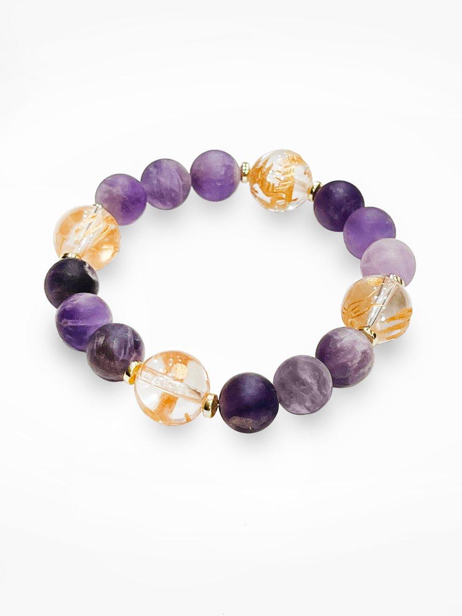 Image of Matted Amethyst W Carved Dragon Quartz