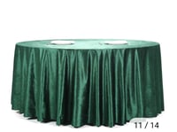 Image 2 of 120"  Velvet Round Tablecloth - Hunter Emerald Green