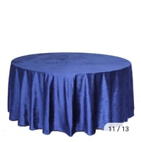 Image 1 of 120" Premium Velvet Round Tablecloth - Royal blue 