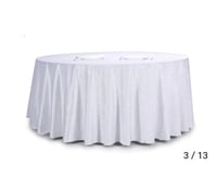 Image 1 of 120" Velvet Round Tablecloth - white 