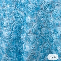 Image 2 of 132" light blue/ baby blue  Grandiose Rosette 3D Satin Round Tablecloth
