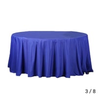 Image 1 of 132" Royal blue  Polyester Round Tablecloth