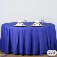 Image 2 of 132" Royal blue  Polyester Round Tablecloth