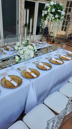 Image of 13"  Round Reef Gold Acrylic Plastic Charger Plates