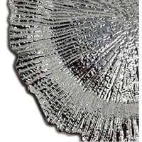 Image 2 of 13" Round Reef Silver Acrylic Plastic Charger Plates