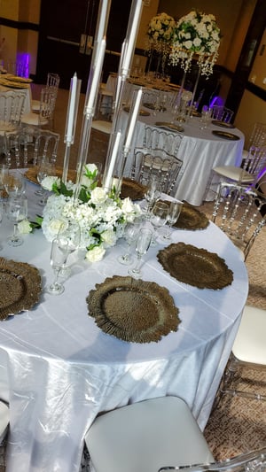 Image of 13" Round Reef Silver Acrylic Plastic Charger Plates