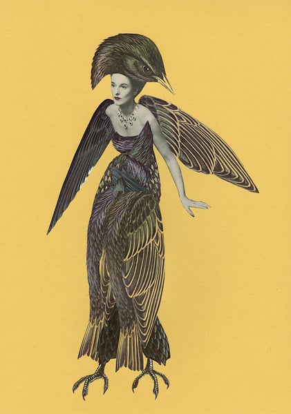 Image of Stella Starling makes her operatic debut. Limited edition collage print.