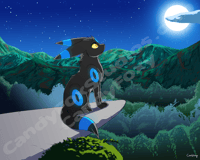 Shiny "Dark Moon Fox" - 8" x 10" Art Print