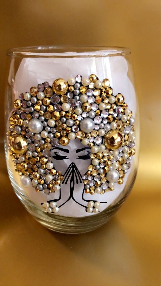 20oz Glitter Wine Glass – Bling It On Customs, LLC