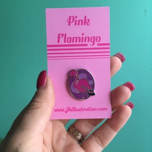 Pink Flamingo Tropical Florida Enamel Pin