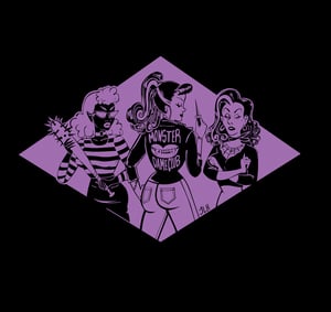 Monster Dame Club Shirt Pinup Spooky Retro Vampire Frankenstein