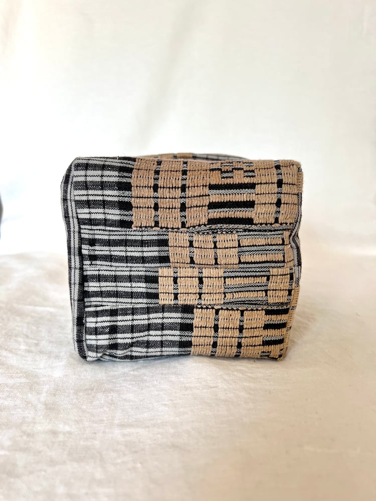 Image of Navy plaid Bin