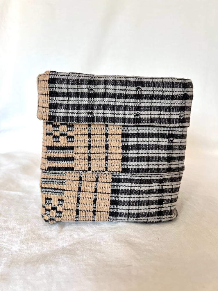 Image of Navy plaid Bin