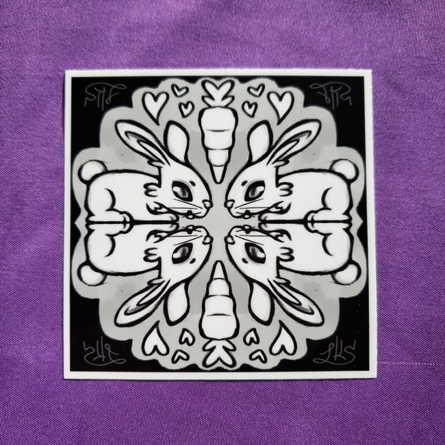Mirrored Bunnies - 3" Sticker