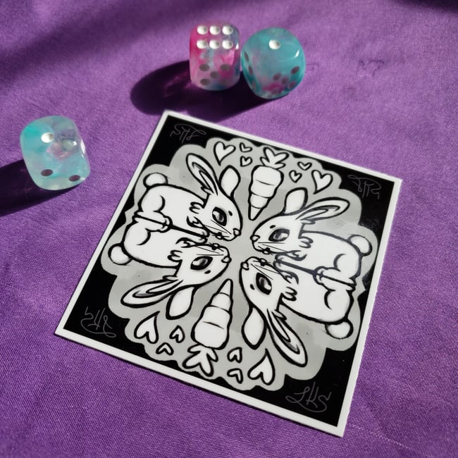 Mirrored Bunnies - 3" Sticker