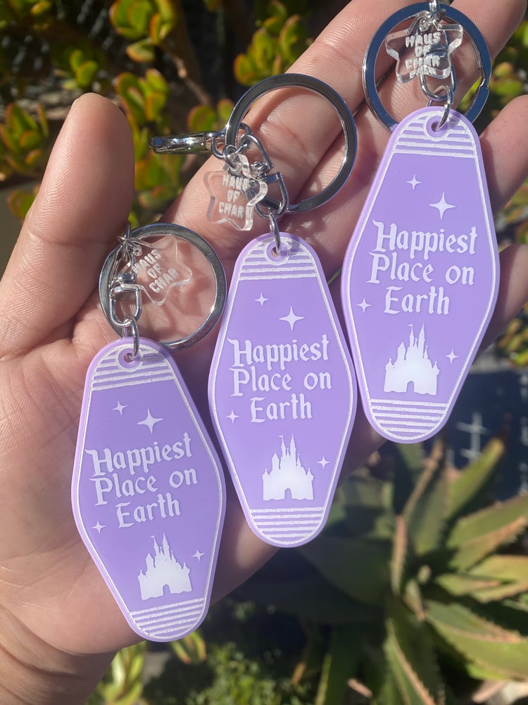 Image of Happy Place Motel Tag Keychain