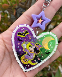 Image 2 of Halloween Pals Resin Heart Charm Keychain - Choose Your Fave!
