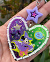 Halloween Pals Resin Heart Charm Keychain - Choose Your Fave!
