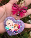 Cold Sisters Large Heart Resin Charm Keychain
