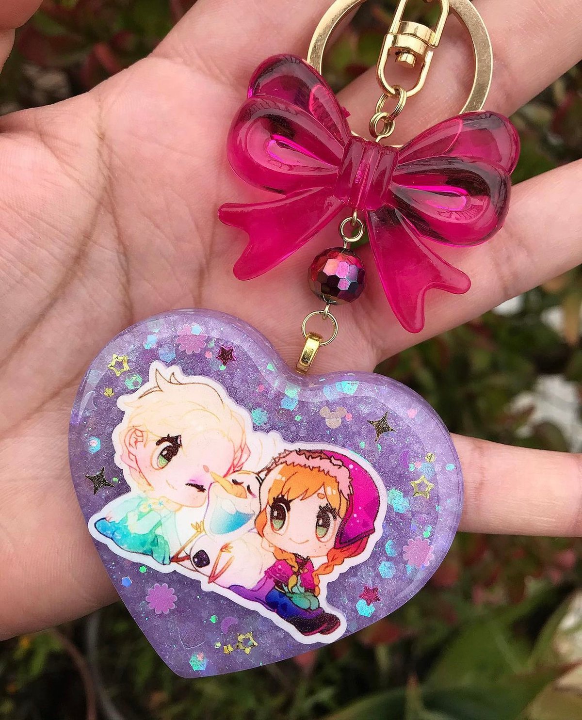 Image of Cold Sisters Large Heart Resin Charm Keychain